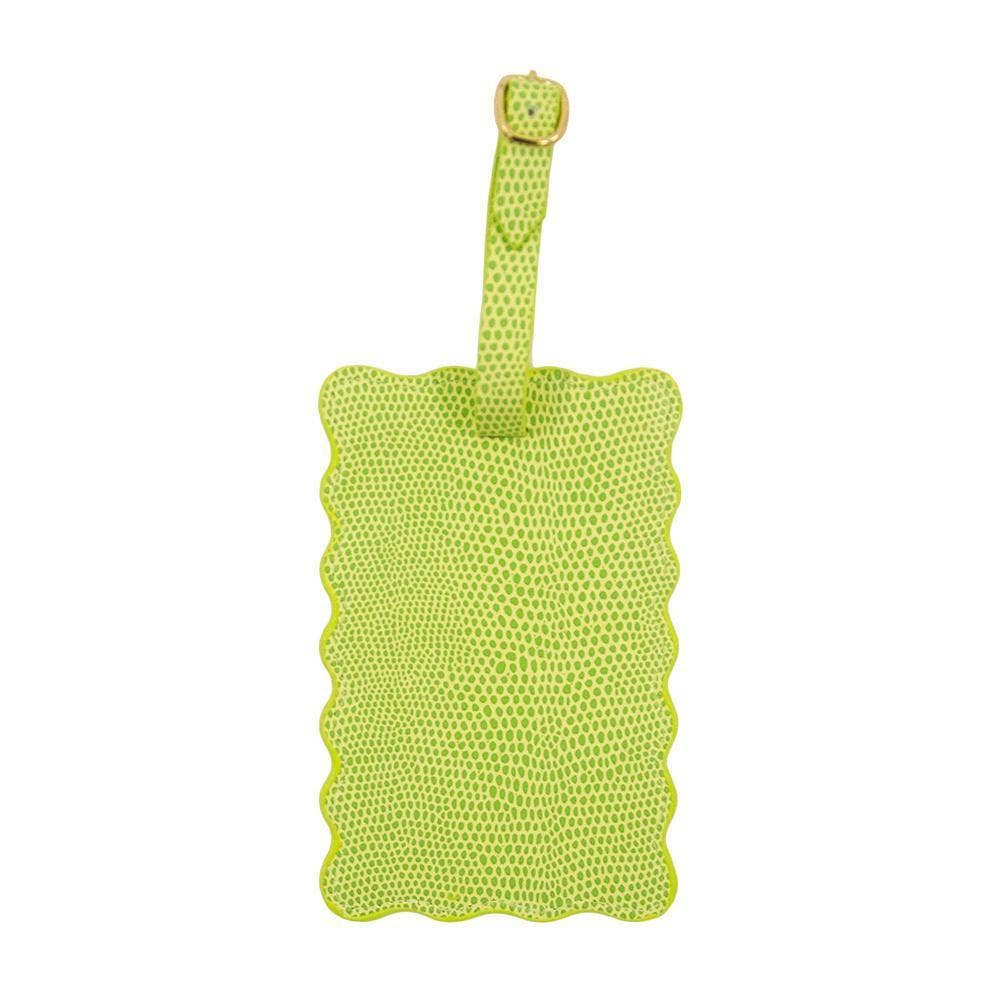 Green Lizard Scallop Luggage Tag