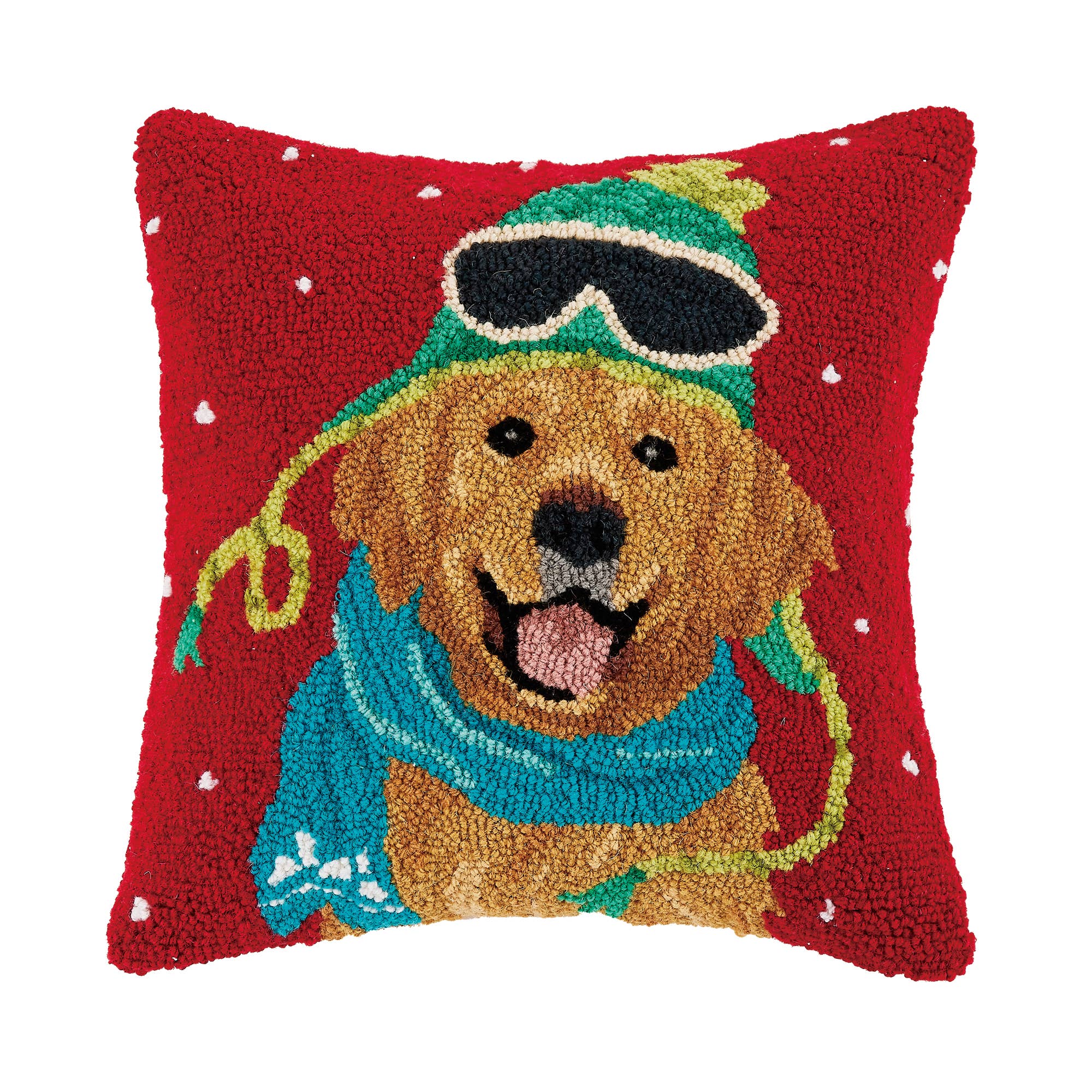 Holiday Lab With Hat Hook Pillow