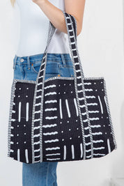 Black Quilted Reversible Tote Bag