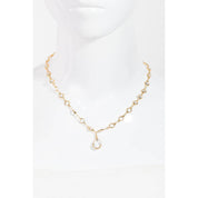 Faceted Rhinestone Pendant And Chain Necklace