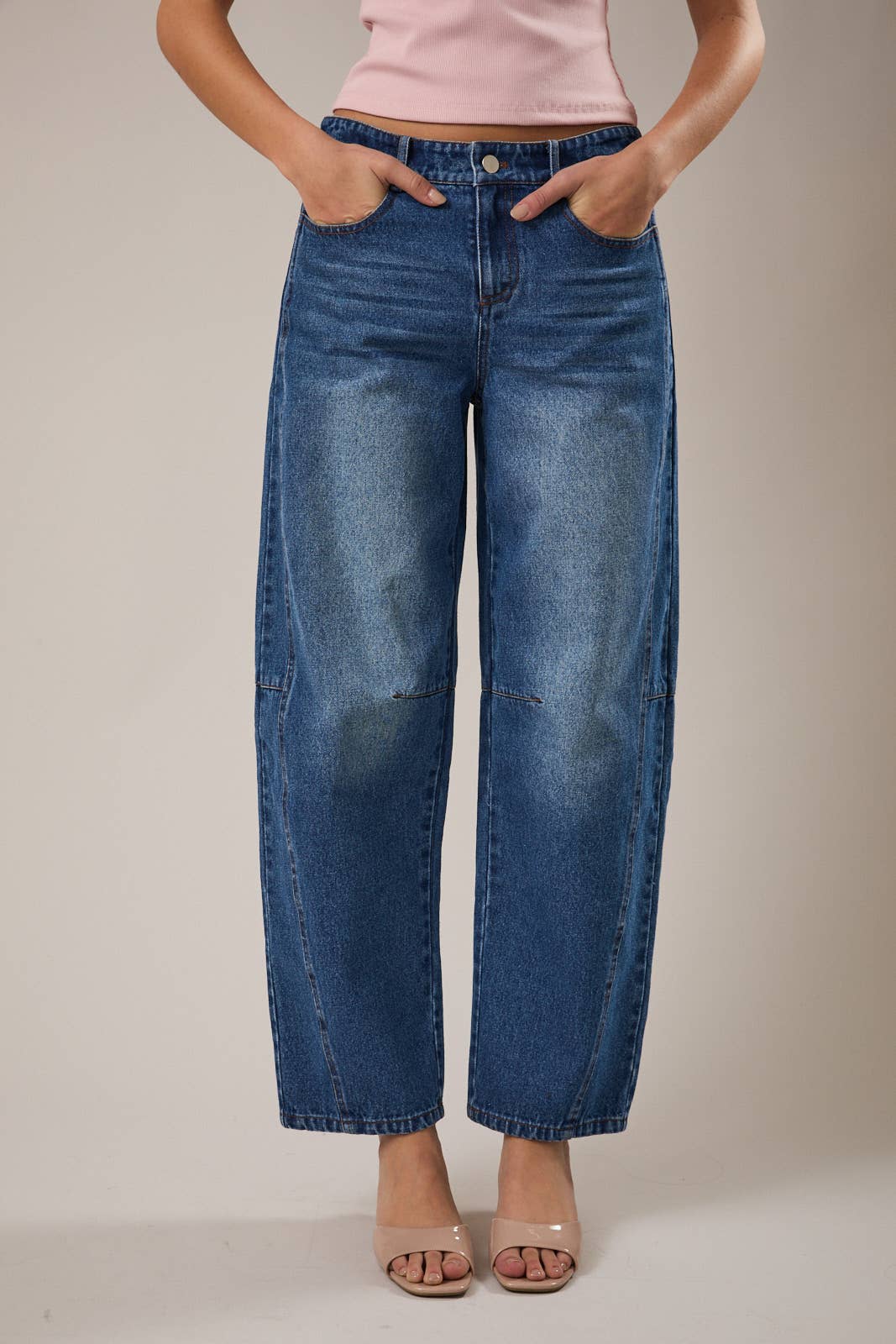 Dark Denim Barrel Jeans