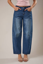 Dark Denim Barrel Jeans