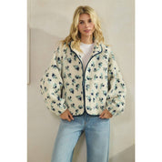 Printed Contrast Sherpa with Front Pockets