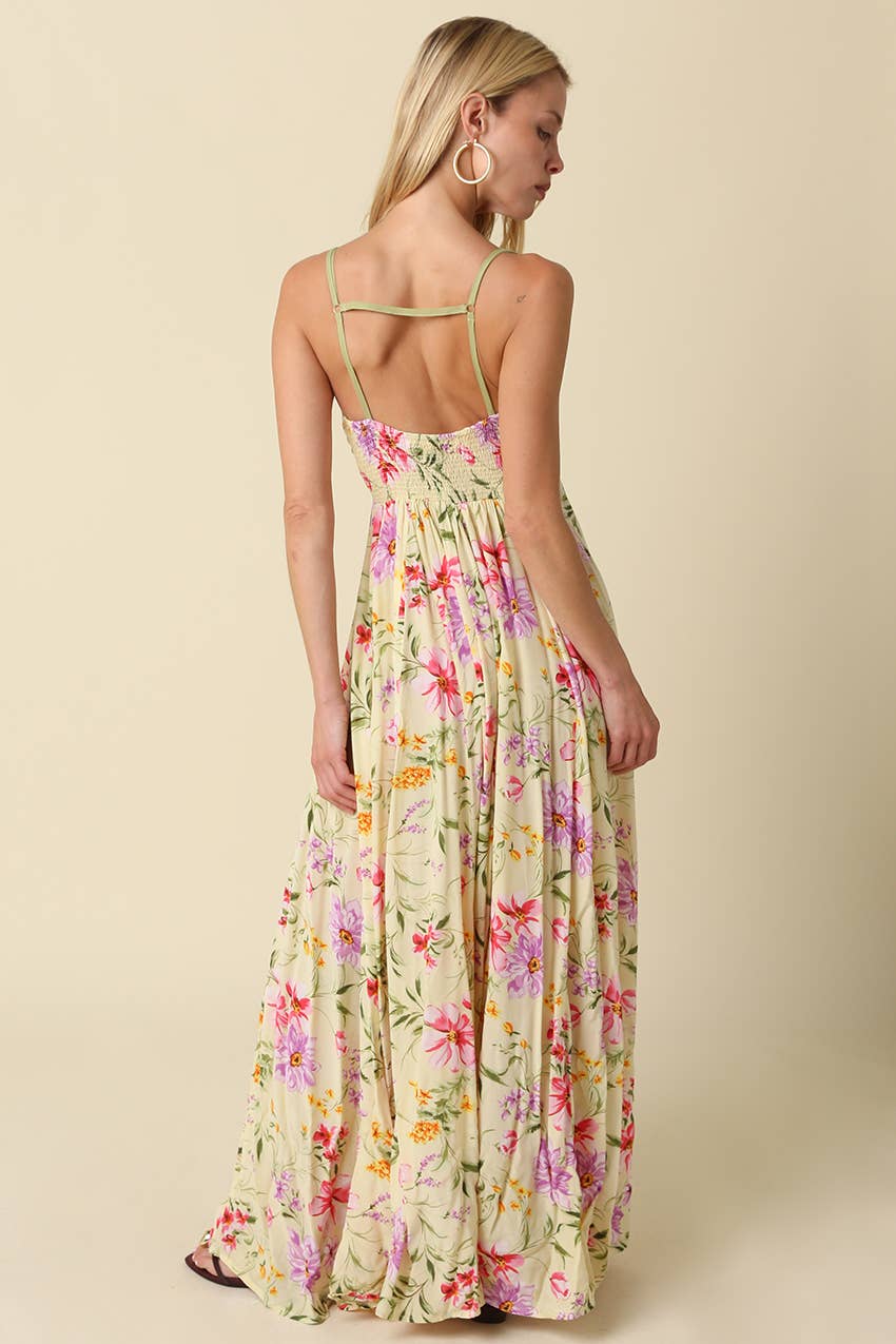 Marcie Contrast Floral Maxi Dress