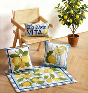 Summer Lemon Bunch Hook Pillow