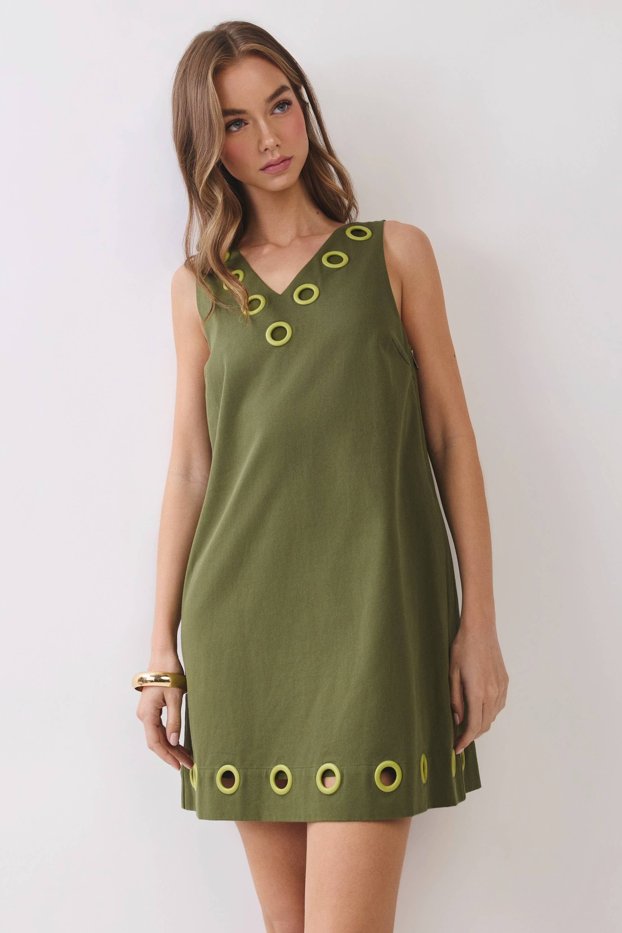 Green Sleeveless Mini Dress