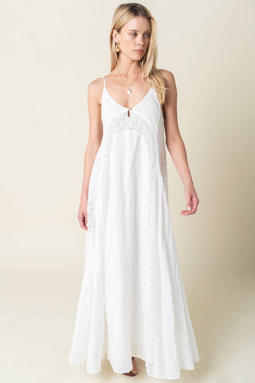 Ivory Open-Back Maxi Dress