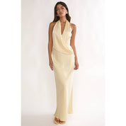 Yellow Halter Neck Maxi Dress