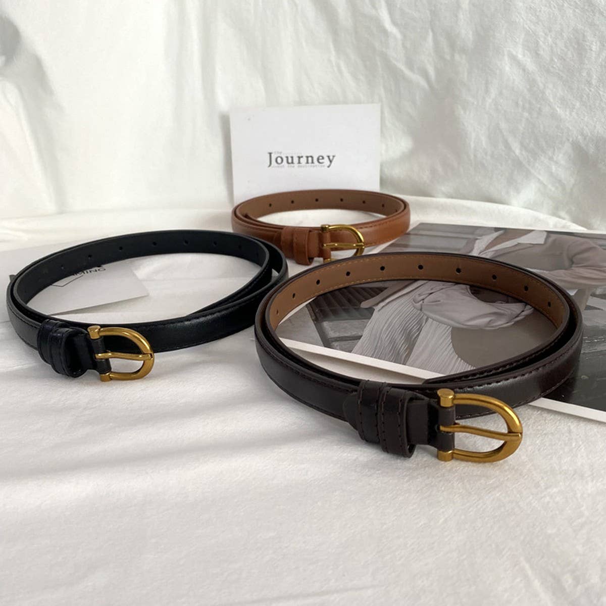 Dark Brown Simple Thin Belt