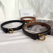 Dark Brown Simple Thin Belt