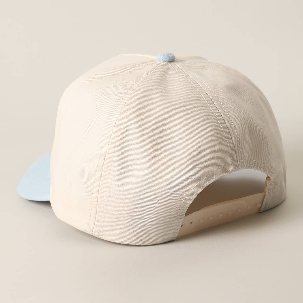 USA Flag Patch Denim Two-Tone Trucker Hat