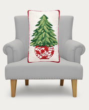 White Red Chinoiserie Tree Hook Pillow