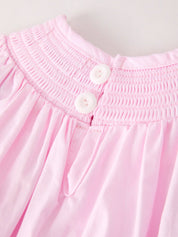 Fall Halloween Pink Spider Pumpkin Ghost Smock Embroidery Baby Girl Romper