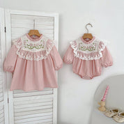 Pink Embroidered Baby Romper
