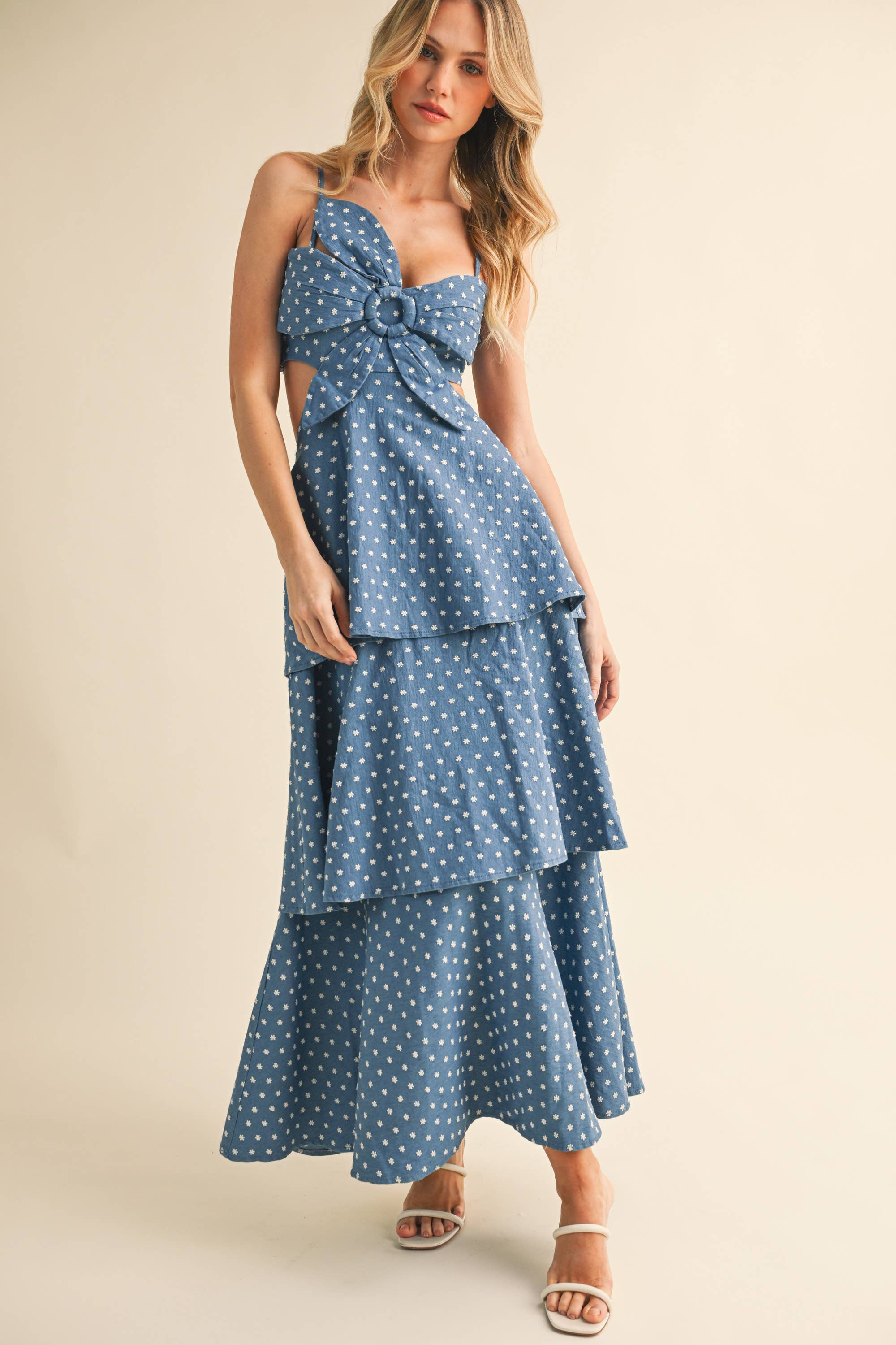 Floral Polka Dot Maxi Dress