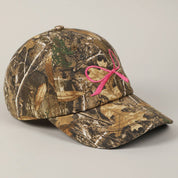 Ribbon Bow Embroidery Camo Baseball Cap