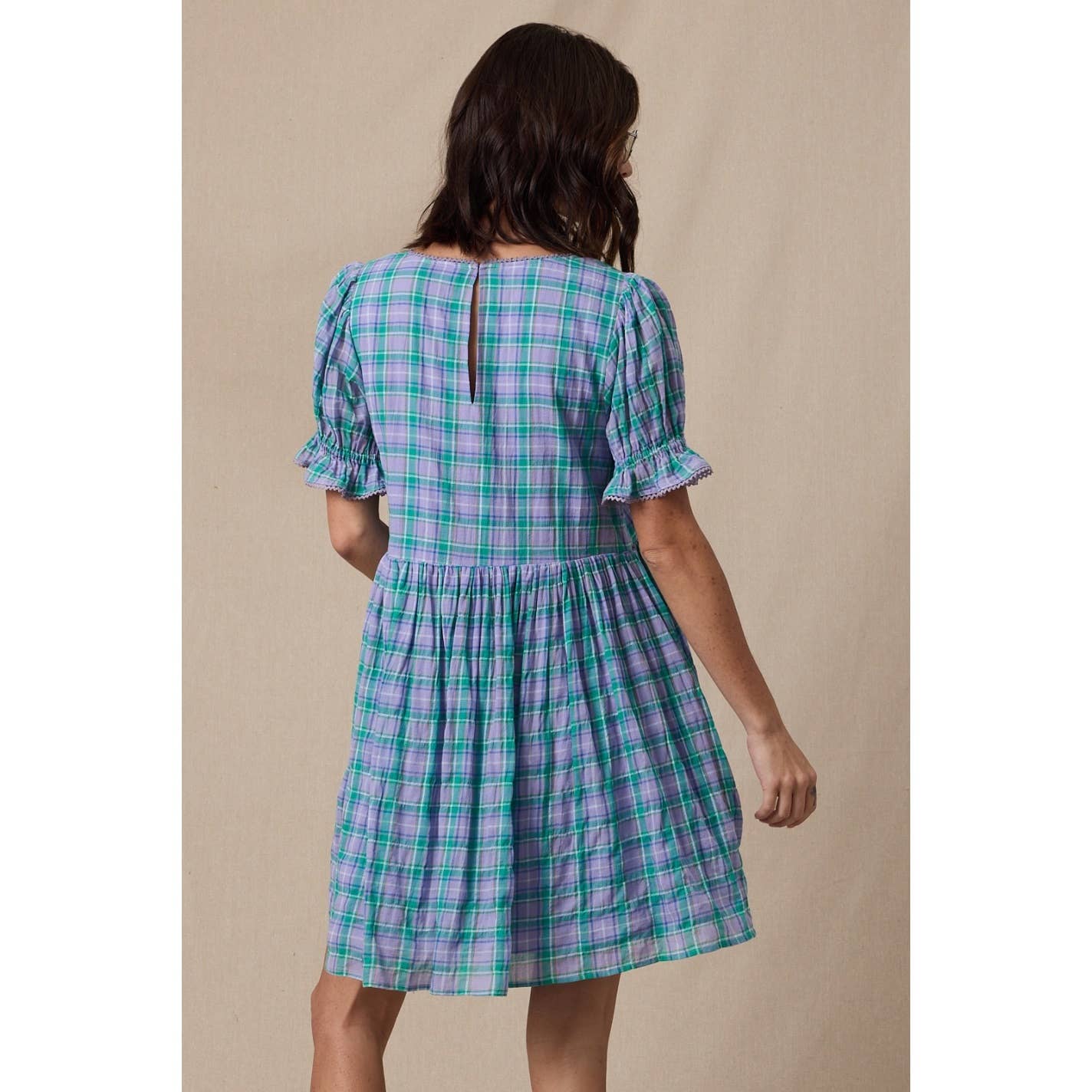 Purple Flannel Mini Dress