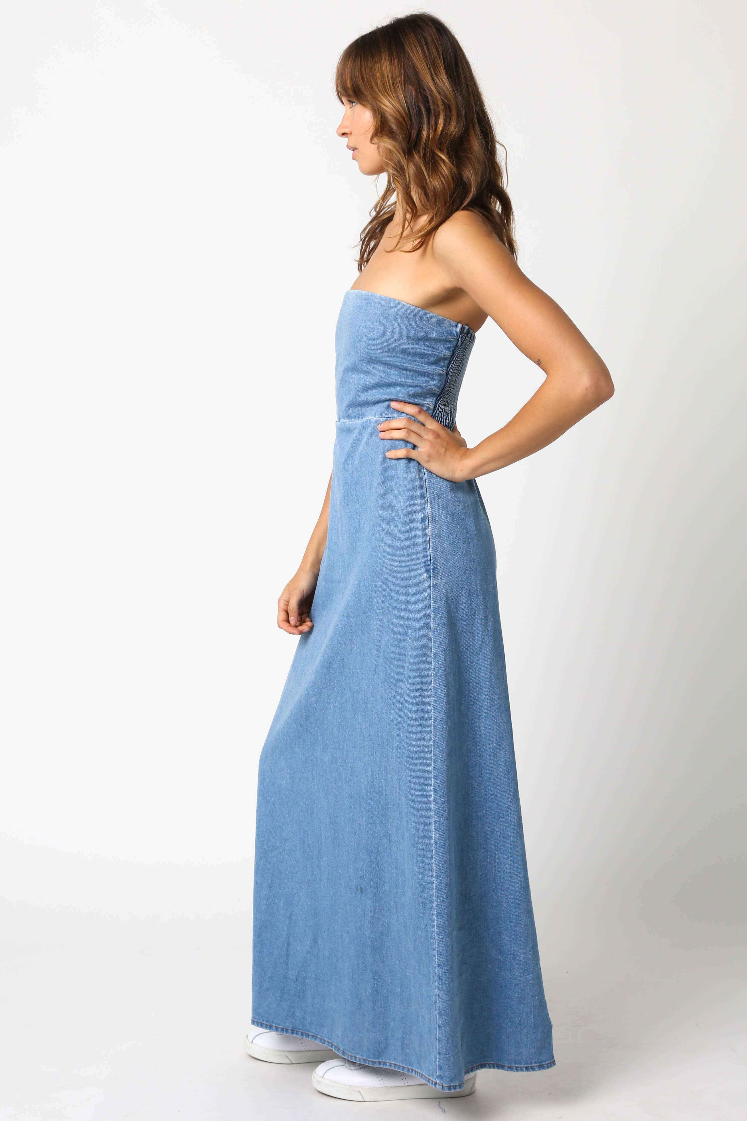 Blue Denim Maxi Dress