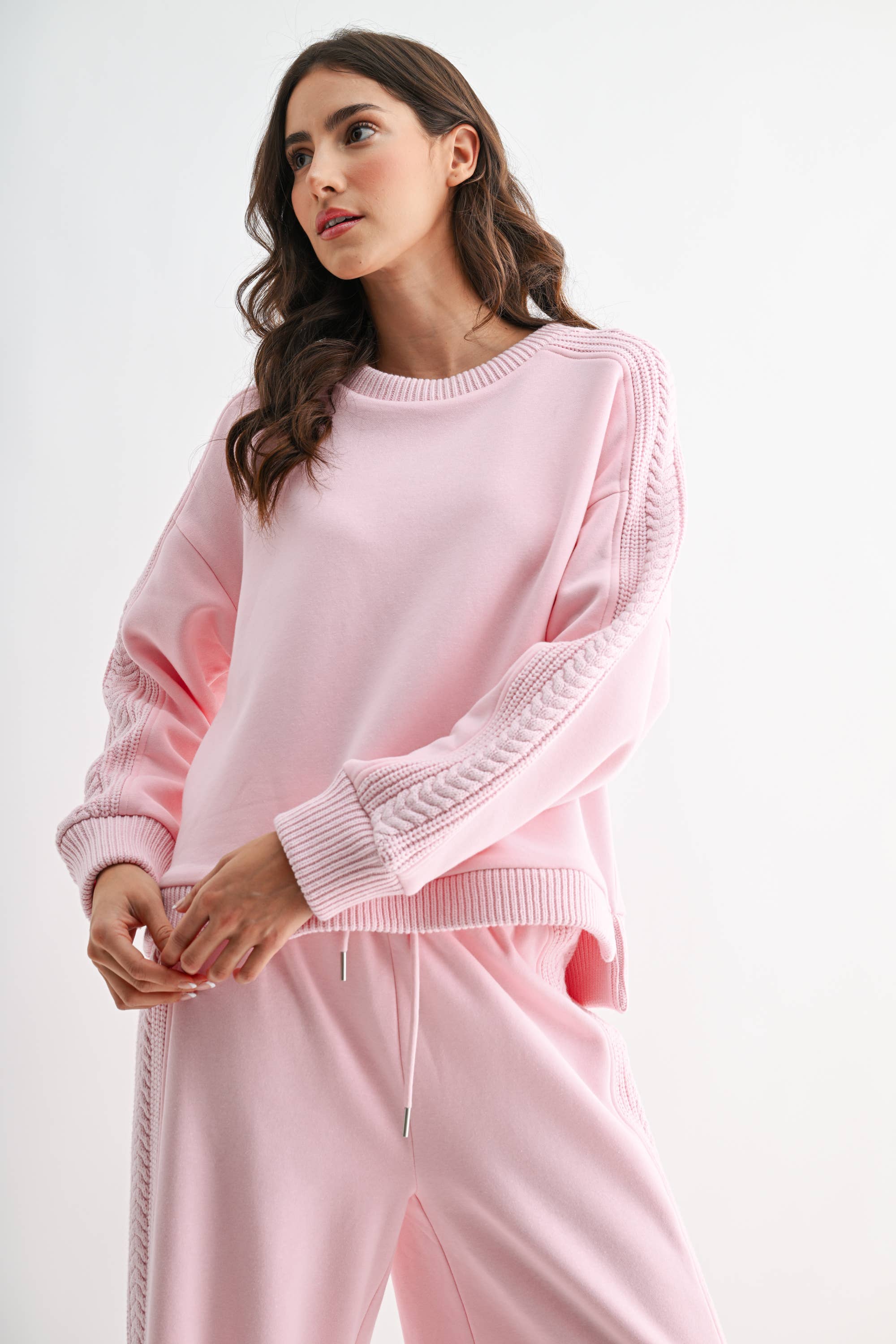 Pink Knit Oversized Set