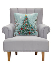 Light Blue Holiday Christmas Tree Hook Pillow
