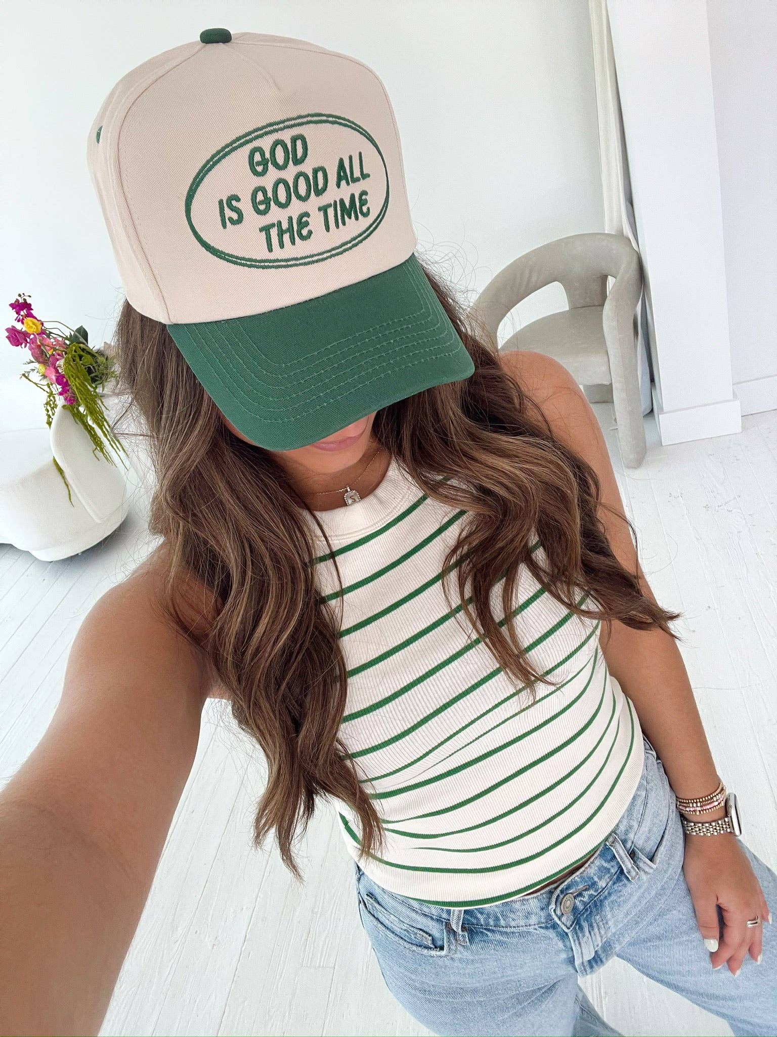 Green God is Good Trucker Hat