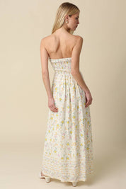 Nicole Strapless Floral Maxi Dress