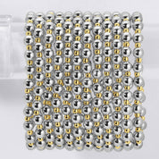 Silver & Gold 6mm Stretch Bead Bracelet
