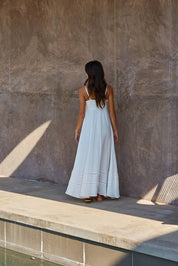 White Smocked Maxi Dress