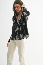 Black Embroidered Blouse