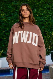 Brown 'WWJD & AMEN' Reversible Mock Neck