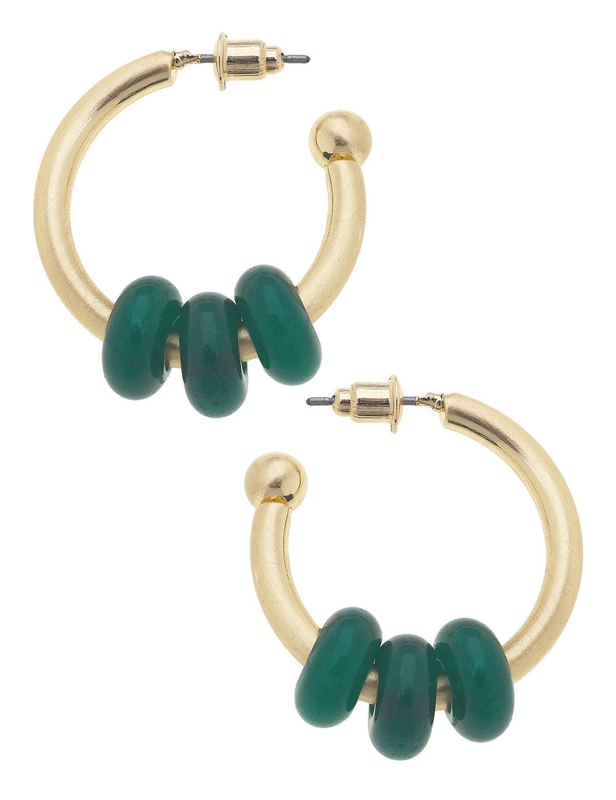 Olivia Gemstone Hoop Earrings