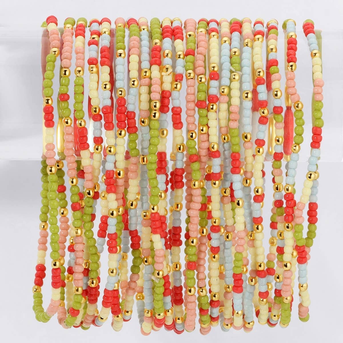 Assorted 2mm Stretch Seed Bead Bracelets