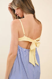 Contrast Striped Relaxed Babydoll Dress