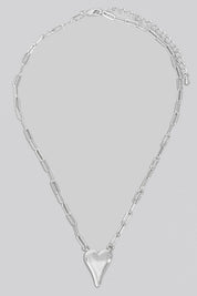 Gold Dipped Long Heart Oval Hoop Chain Necklace