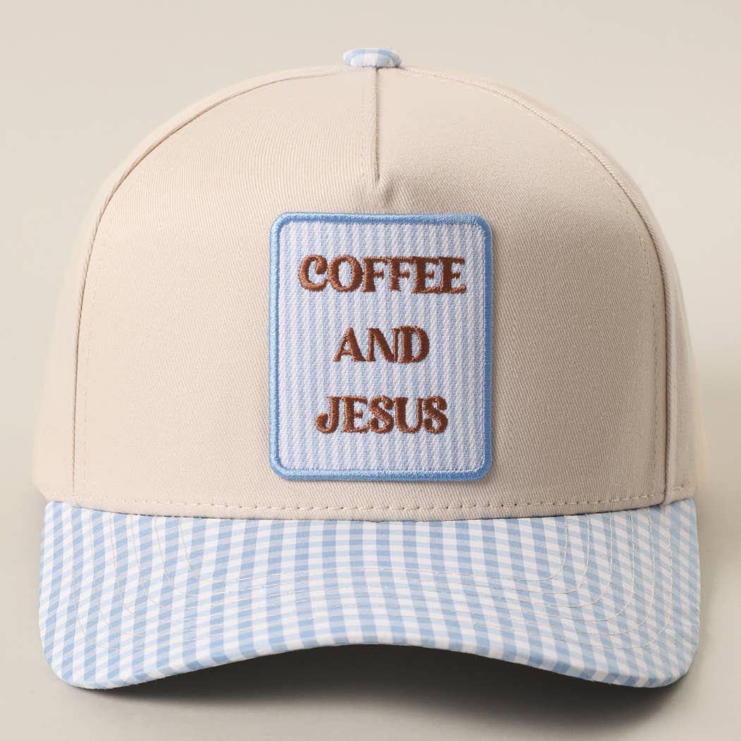 Coffee and Jesus Gingham Hat