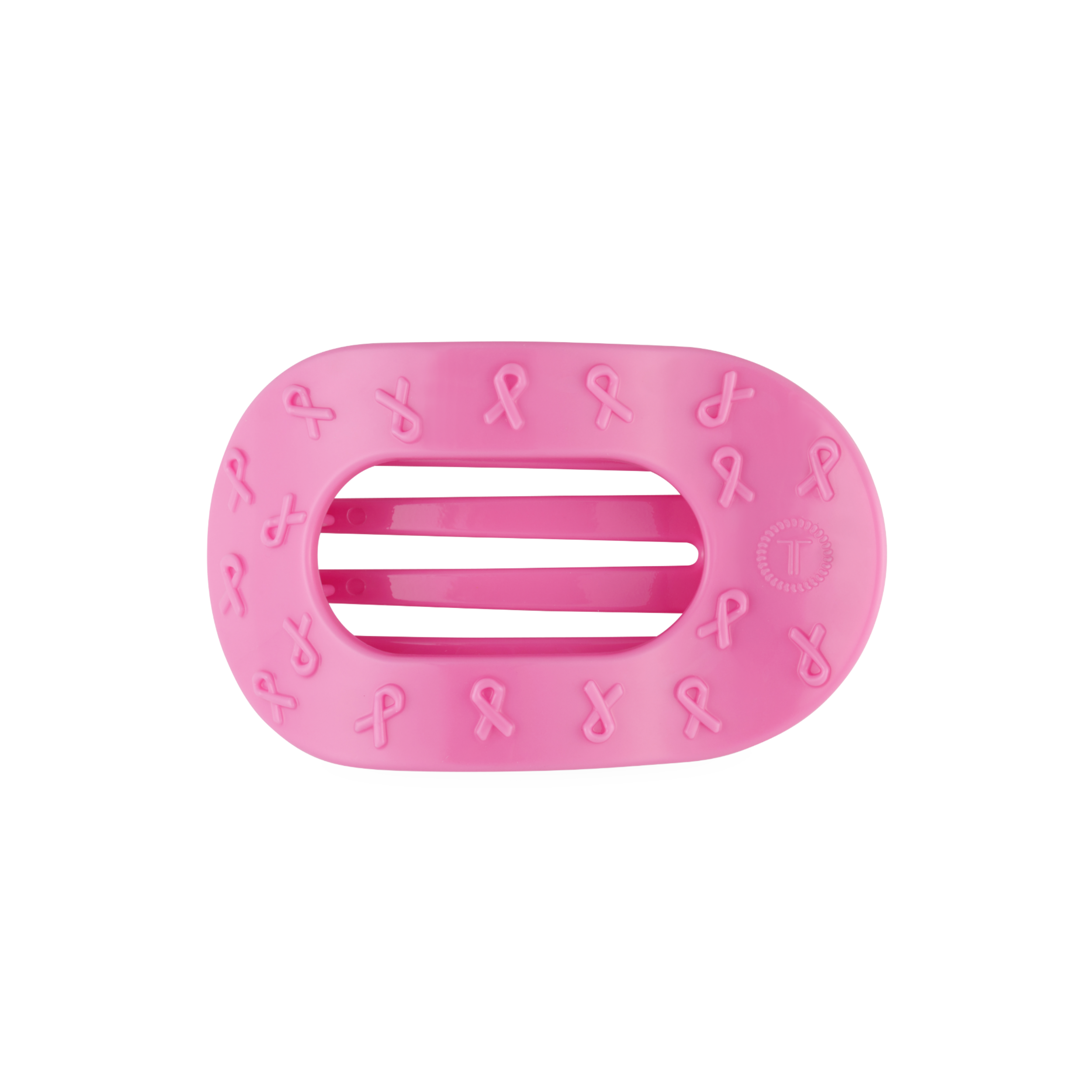 Flat Round Hair Clip | Medium | Pink Ribbon