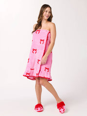Pink Bow Bath Wrap