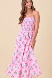 Midi Pink Floral Dress