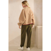 Printed Sherpa Button Up Jacket