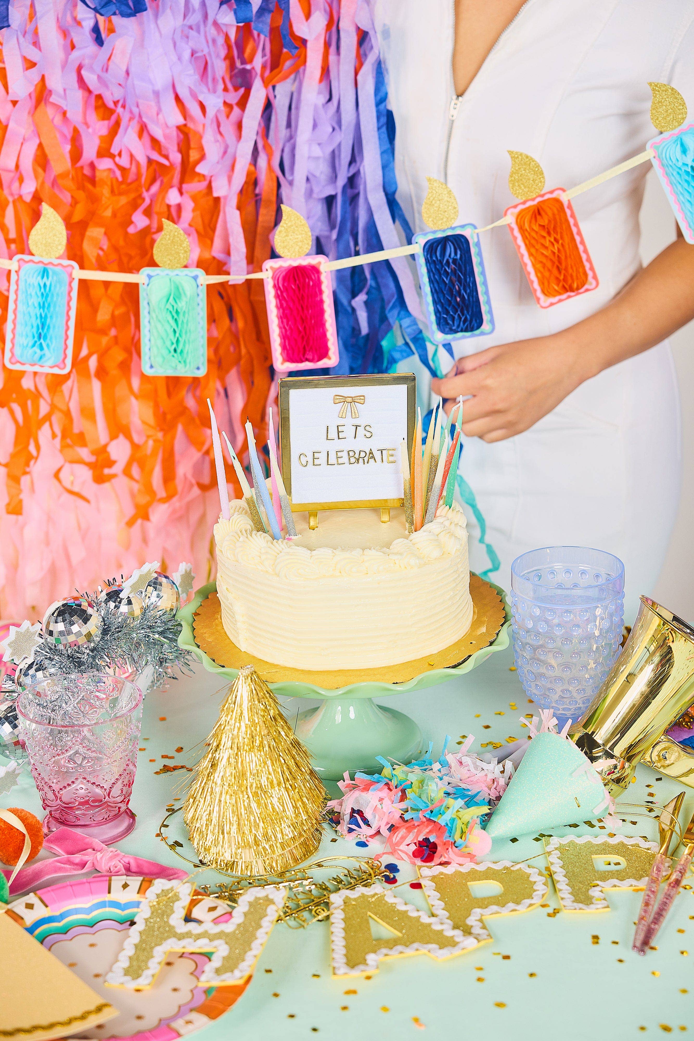 Honeycomb Birthday Candle Banner — view 5