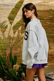Brown Embroidered Jesus Gray Mockneck