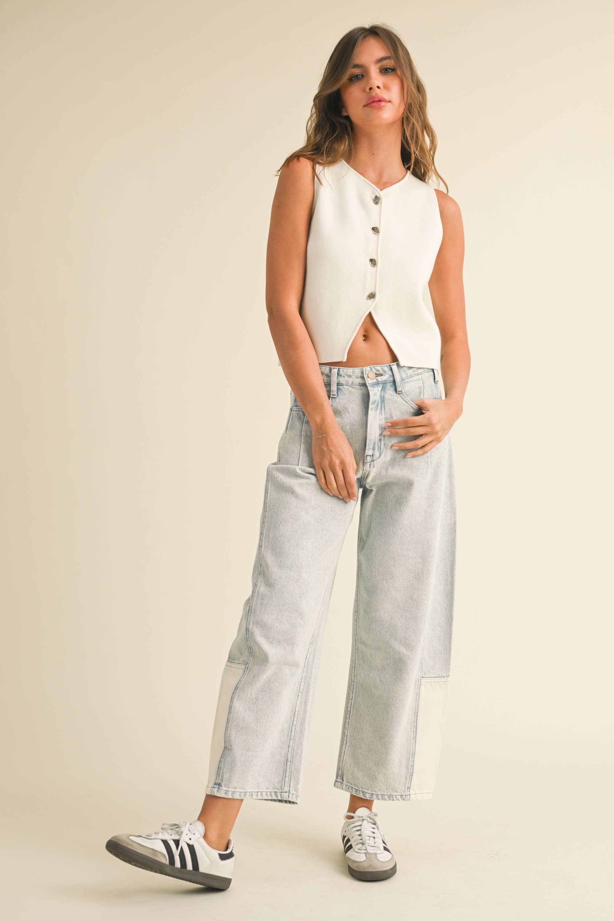 Patch Barrel Denim Pants