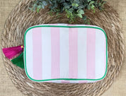 Stripe Cosmetic Bag with Tassel : Multi-Colored