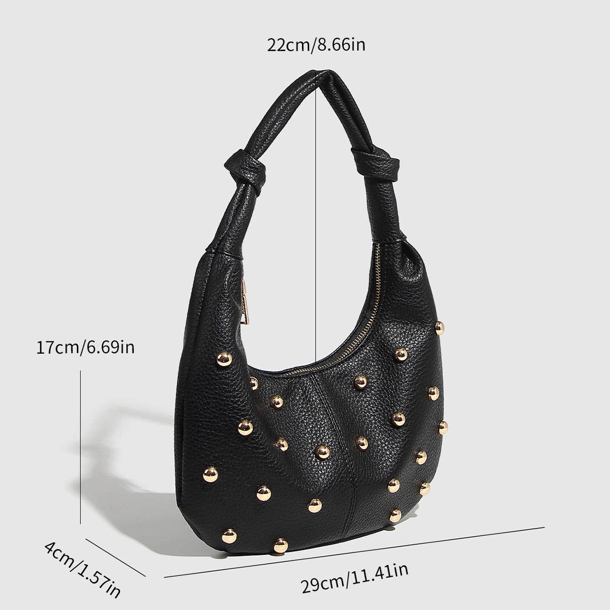 Metallic Studded Shoulder Bag