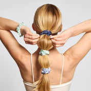 Ruched Satin Scrunchies 5pc Set - Garden Bouquet