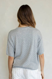 Gray Short Sleeve Cardigan