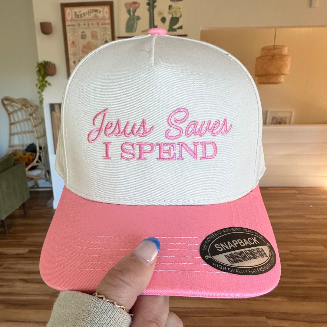 Jesus Saves I Spend Embroidered Hat