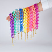 Purple Acrylic Chain Link Necklace