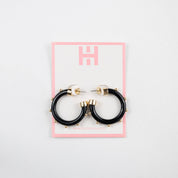 Black and Gold Small Hoop Earrings