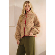 Printed Sherpa Button Up Jacket